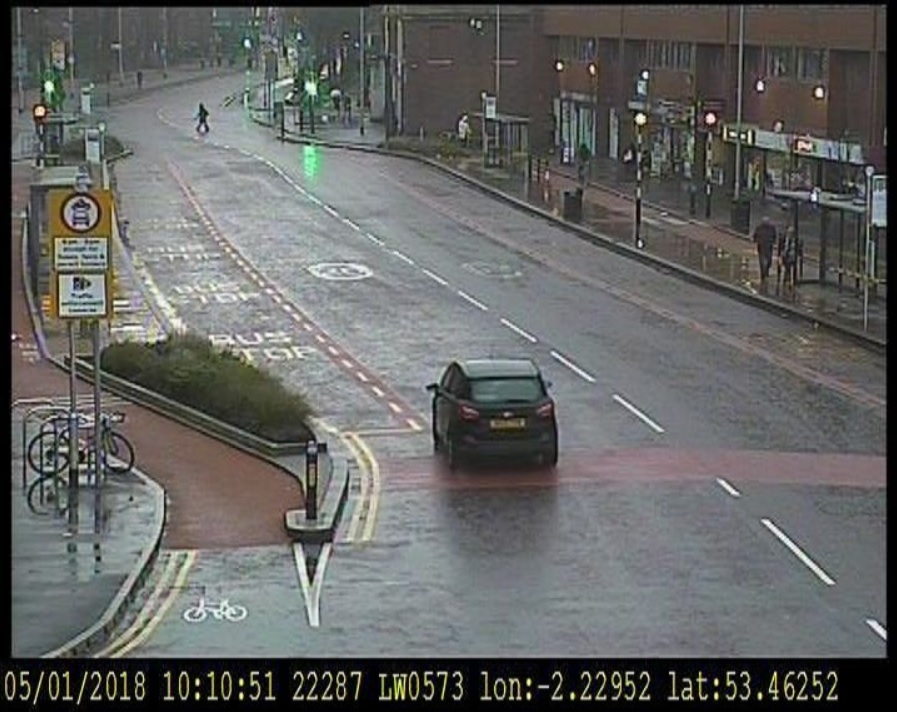 Car alone on bus lane